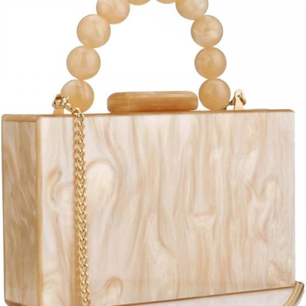 Acrylic Purses Evening Clutch Bag Marbling Handbags for Women Cross Body Bag wit